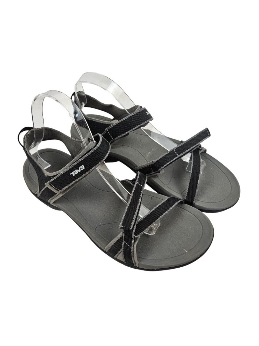 Teva Sandals Womens Size 10 Verra Black Gray Adjustable Strap Contoured Footbed